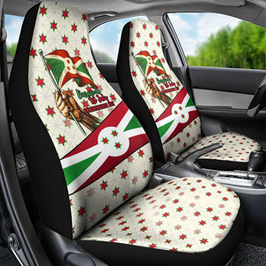Burundi 1st July Independence Day Car Seat Cover Patriotic Flag Portrait Art - Geometric Star Pattern