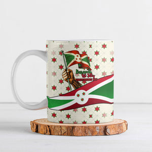Burundi 1st July Independence Day Ceramic Mug Patriotic Flag Portrait Art - Geometric Star Pattern