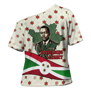 Burundi 1st July Independence Day Cross Shoulder Shirt Patriotic Flag Portrait Art - Geometric Star Pattern