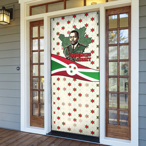 Burundi 1st July Independence Day Door Cover Patriotic Flag Portrait Art - Geometric Star Pattern