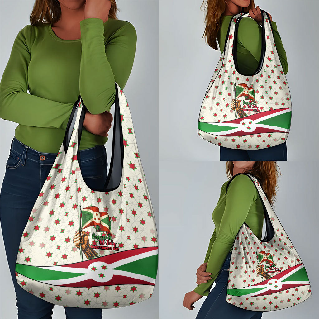 Burundi 1st July Independence Day Grocery Bag Patriotic Flag Portrait Art - Geometric Star Pattern