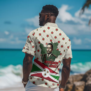 Burundi 1st July Independence Day Hawaiian Shirt Patriotic Flag Portrait Art - Geometric Star Pattern