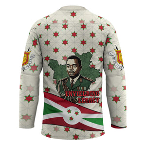 Burundi 1st July Independence Day Hockey Jersey Patriotic Flag Portrait Art - Geometric Star Pattern