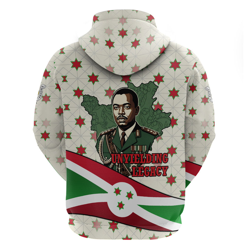 Burundi 1st July Independence Day Hoodie Patriotic Flag Portrait Art - Geometric Star Pattern