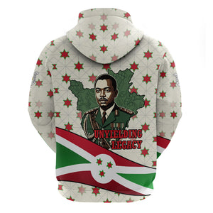 Burundi 1st July Independence Day Hoodie Patriotic Flag Portrait Art - Geometric Star Pattern