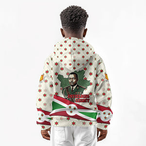Burundi 1st July Independence Day Kid Hoodie Patriotic Flag Portrait Art - Geometric Star Pattern