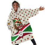 Burundi 1st July Independence Day Kid Wearable Blanket Hoodie Patriotic Flag Portrait Art - Geometric Star Pattern