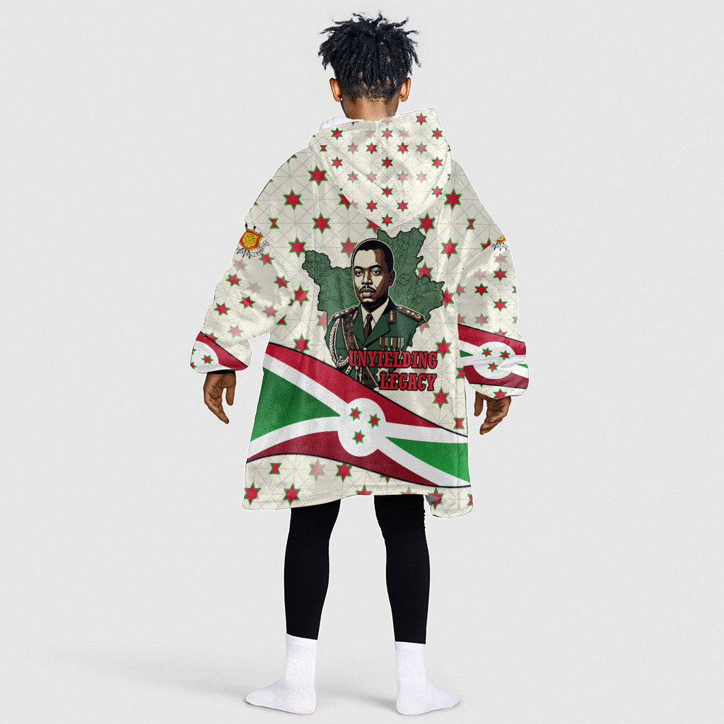 Burundi 1st July Independence Day Kid Wearable Blanket Hoodie Patriotic Flag Portrait Art - Geometric Star Pattern