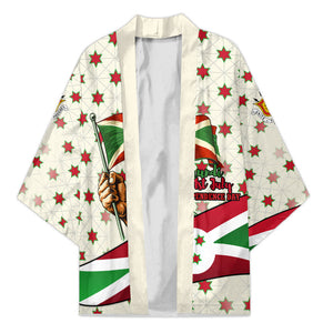 Burundi 1st July Independence Day Kimono Patriotic Flag Portrait Art - Geometric Star Pattern