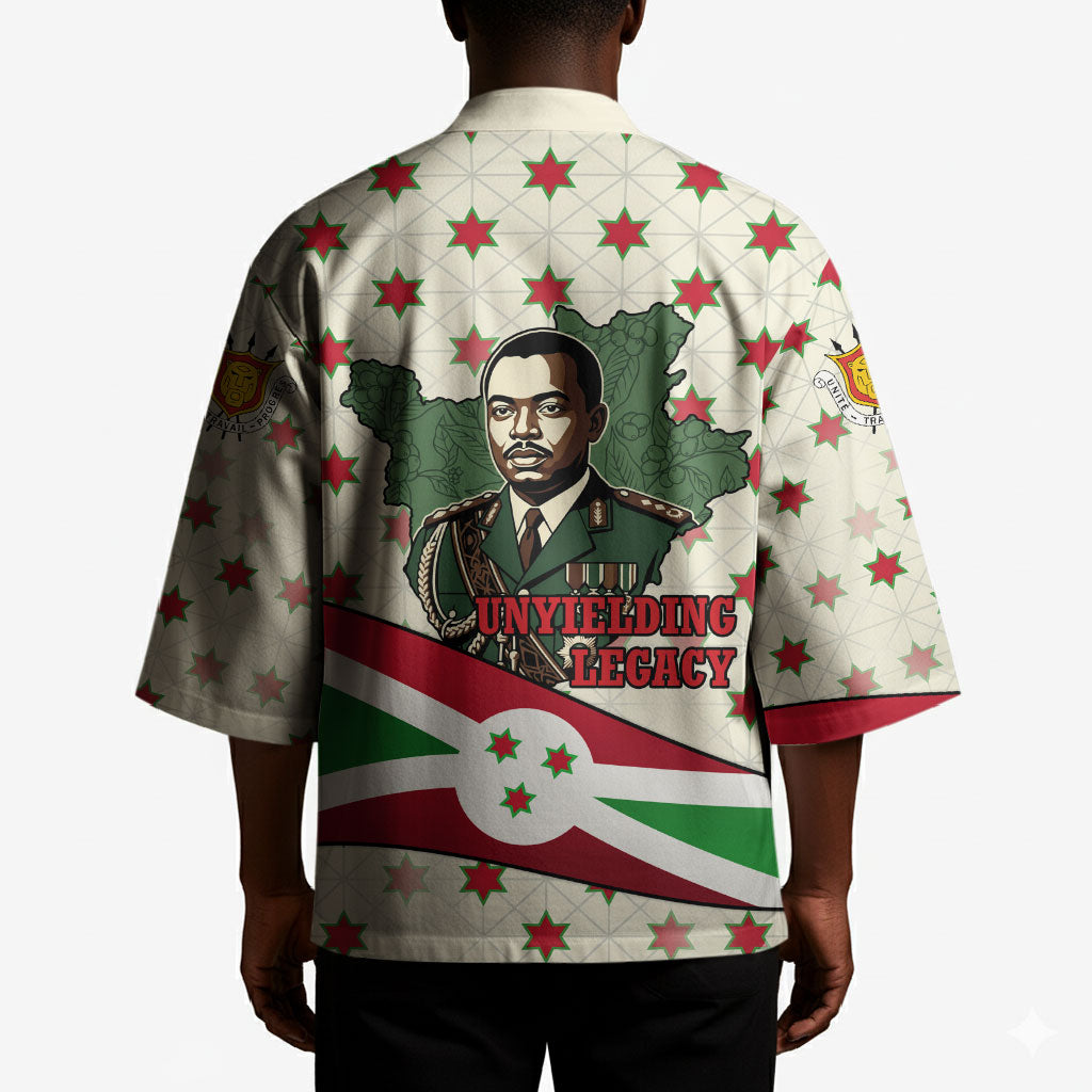 Burundi 1st July Independence Day Kimono Patriotic Flag Portrait Art - Geometric Star Pattern