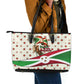 Burundi 1st July Independence Day Leather Tote Bag Patriotic Flag Portrait Art - Geometric Star Pattern