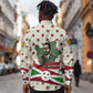 Burundi 1st July Independence Day Long Sleeve Button Shirt Patriotic Flag Portrait Art - Geometric Star Pattern