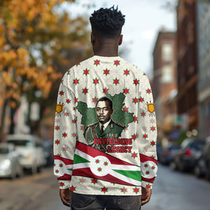 Burundi 1st July Independence Day Long Sleeve Shirt Patriotic Flag Portrait Art - Geometric Star Pattern