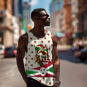 Burundi 1st July Independence Day Men Tank Top Patriotic Flag Portrait Art - Geometric Star Pattern