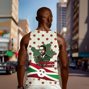 Burundi 1st July Independence Day Men Tank Top Patriotic Flag Portrait Art - Geometric Star Pattern