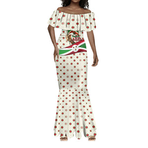 Burundi 1st July Independence Day Mermaid Dress Patriotic Flag Portrait Art - Geometric Star Pattern