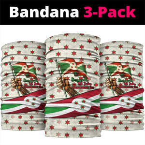 Burundi 1st July Independence Day Neck Gaiter Patriotic Flag Portrait Art - Geometric Star Pattern