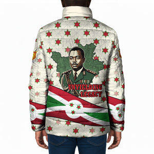 Burundi 1st July Independence Day Padded Jacket Patriotic Flag Portrait Art - Geometric Star Pattern