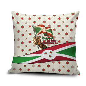 Burundi 1st July Independence Day Pillow Cover Patriotic Flag Portrait Art - Geometric Star Pattern