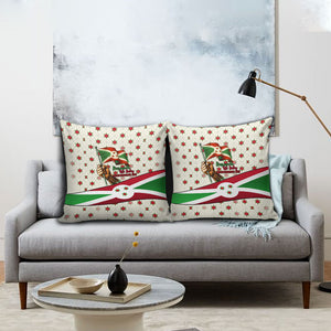 Burundi 1st July Independence Day Pillow Cover Patriotic Flag Portrait Art - Geometric Star Pattern
