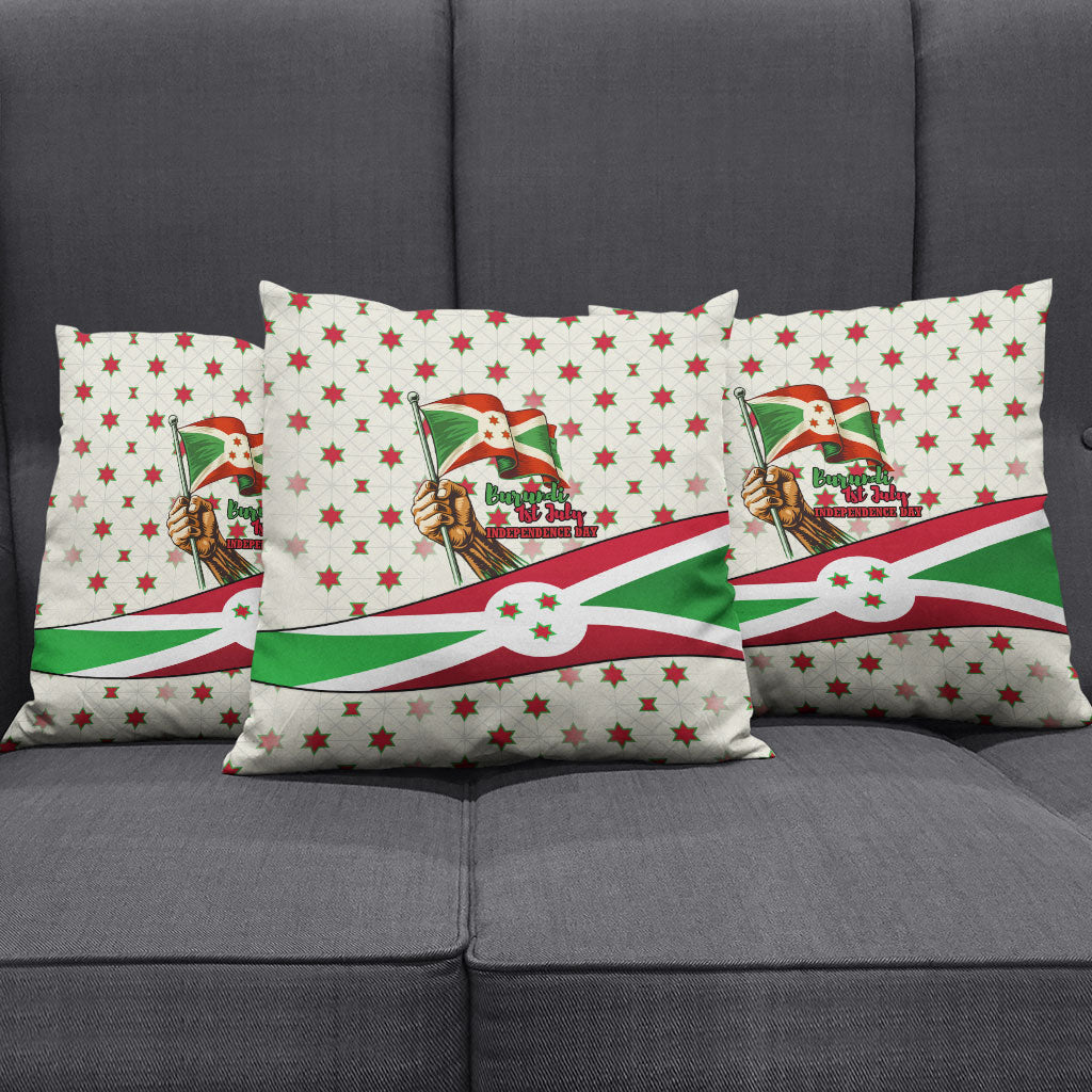 Burundi 1st July Independence Day Pillow Cover Patriotic Flag Portrait Art - Geometric Star Pattern