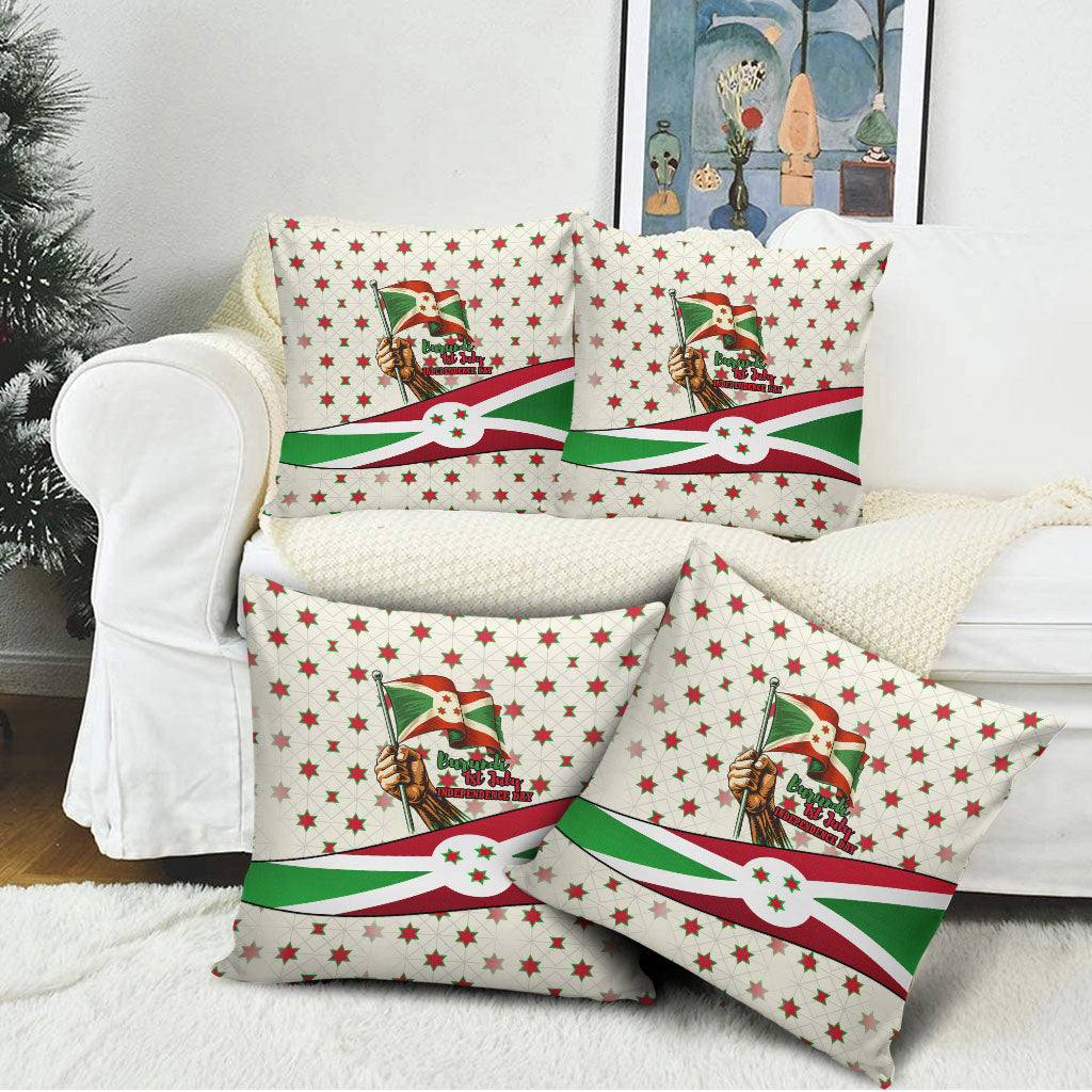 Burundi 1st July Independence Day Pillow Cover Patriotic Flag Portrait Art - Geometric Star Pattern