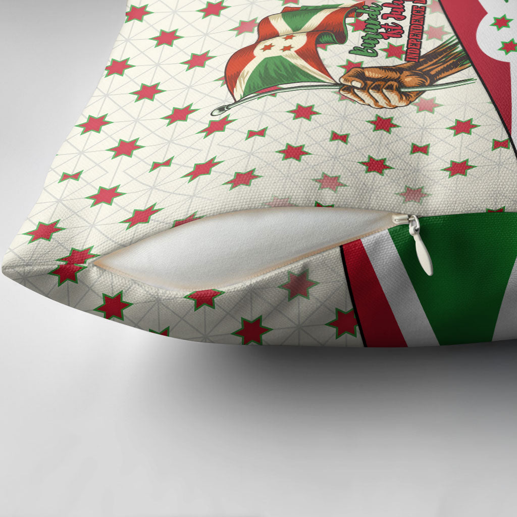 Burundi 1st July Independence Day Pillow Cover Patriotic Flag Portrait Art - Geometric Star Pattern