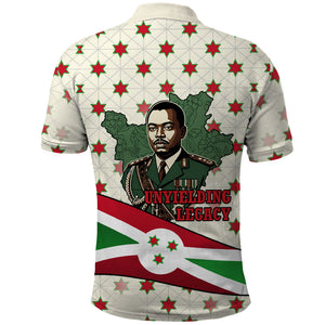 Burundi 1st July Independence Day Polo Shirt Patriotic Flag Portrait Art - Geometric Star Pattern