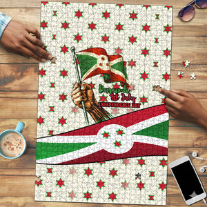 Burundi 1st July Independence Day Puzzle Patriotic Flag Portrait Art - Geometric Star Pattern
