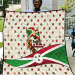 Burundi 1st July Independence Day Quilt Patriotic Flag Portrait Art - Geometric Star Pattern