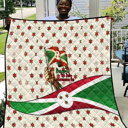 Burundi 1st July Independence Day Quilt Patriotic Flag Portrait Art - Geometric Star Pattern