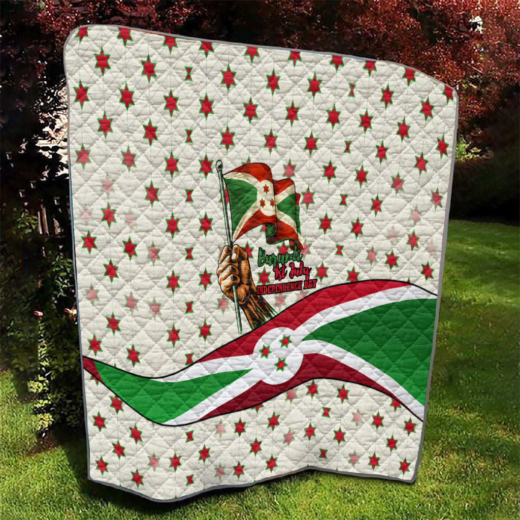 Burundi 1st July Independence Day Quilt Patriotic Flag Portrait Art - Geometric Star Pattern