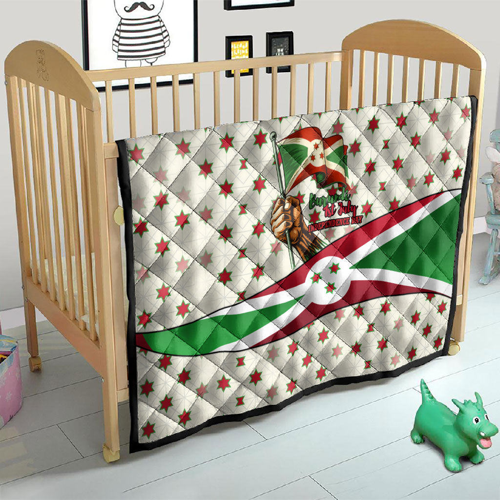Burundi 1st July Independence Day Quilt Patriotic Flag Portrait Art - Geometric Star Pattern