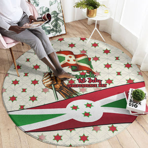Burundi 1st July Independence Day Round Carpet Patriotic Flag Portrait Art - Geometric Star Pattern