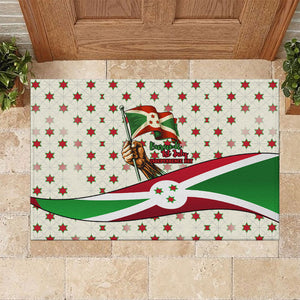 Burundi 1st July Independence Day Rubber Doormat Patriotic Flag Portrait Art - Geometric Star Pattern