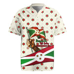 Burundi 1st July Independence Day Rugby Jersey Patriotic Flag Portrait Art - Geometric Star Pattern