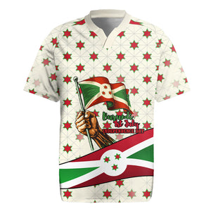 Burundi 1st July Independence Day Rugby Jersey Patriotic Flag Portrait Art - Geometric Star Pattern