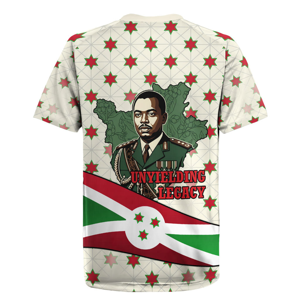 Burundi 1st July Independence Day Rugby Jersey Patriotic Flag Portrait Art - Geometric Star Pattern