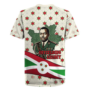 Burundi 1st July Independence Day Rugby Jersey Patriotic Flag Portrait Art - Geometric Star Pattern