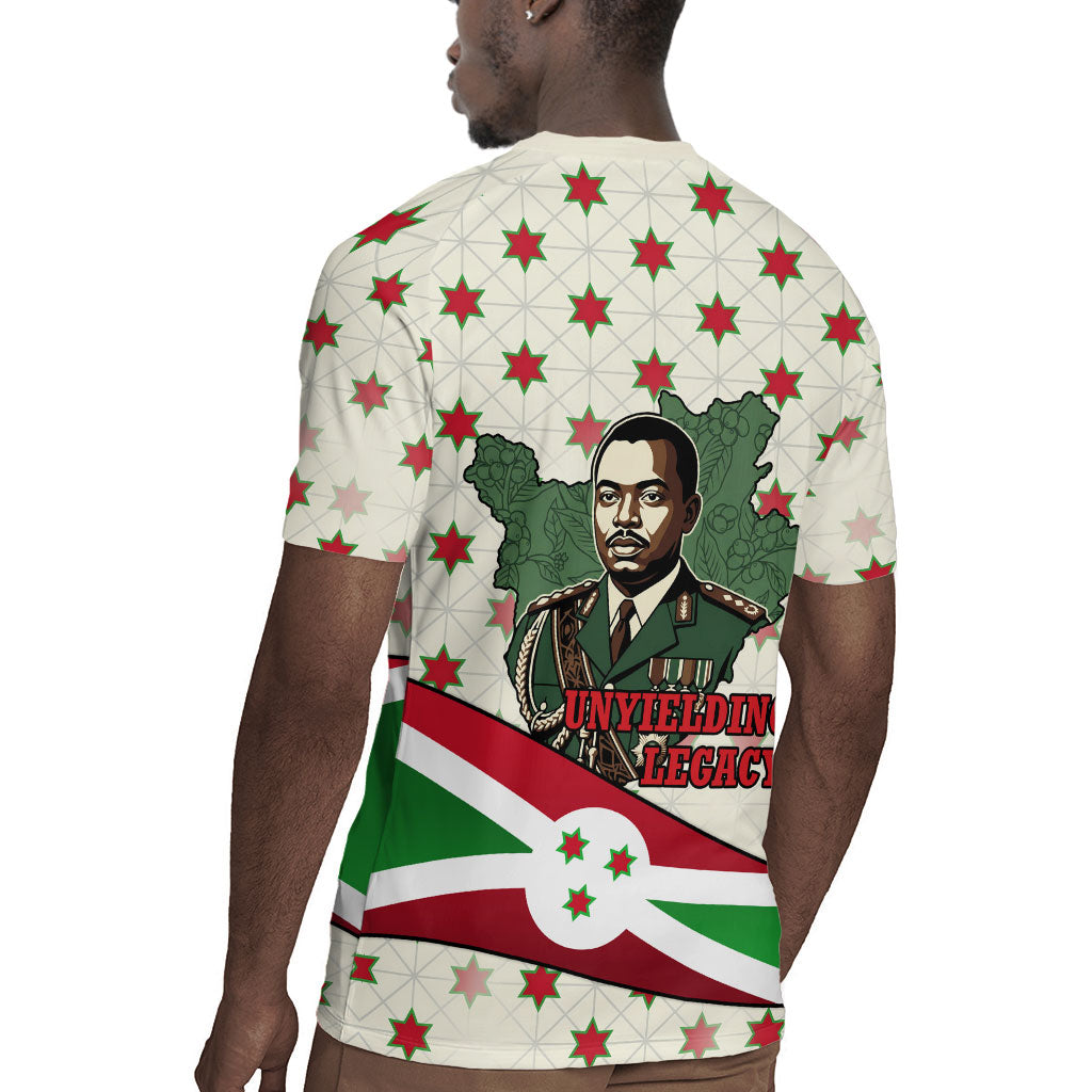 Burundi 1st July Independence Day Rugby Jersey Patriotic Flag Portrait Art - Geometric Star Pattern
