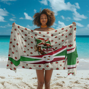 Burundi 1st July Independence Day Sarong Patriotic Flag Portrait Art - Geometric Star Pattern
