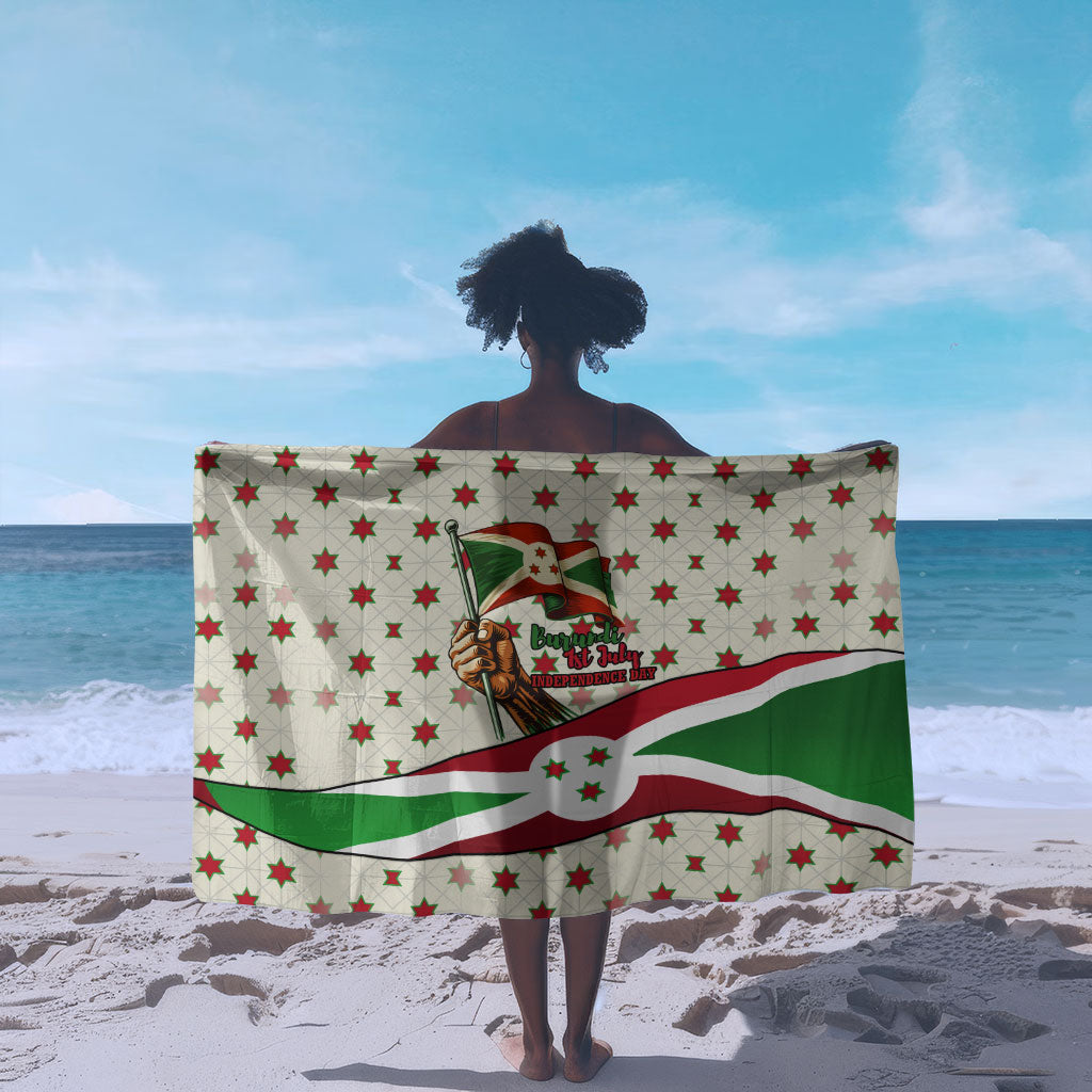 Burundi 1st July Independence Day Sarong Patriotic Flag Portrait Art - Geometric Star Pattern