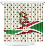 Burundi 1st July Independence Day Shower Curtain Patriotic Flag Portrait Art - Geometric Star Pattern