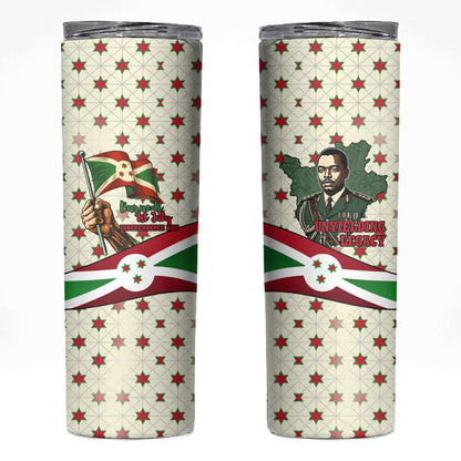 Burundi 1st July Independence Day Skinny Tumbler Patriotic Flag Portrait Art - Geometric Star Pattern