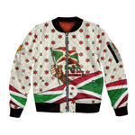Burundi 1st July Independence Day Sleeve Zip Bomber Jacket Patriotic Flag Portrait Art - Geometric Star Pattern