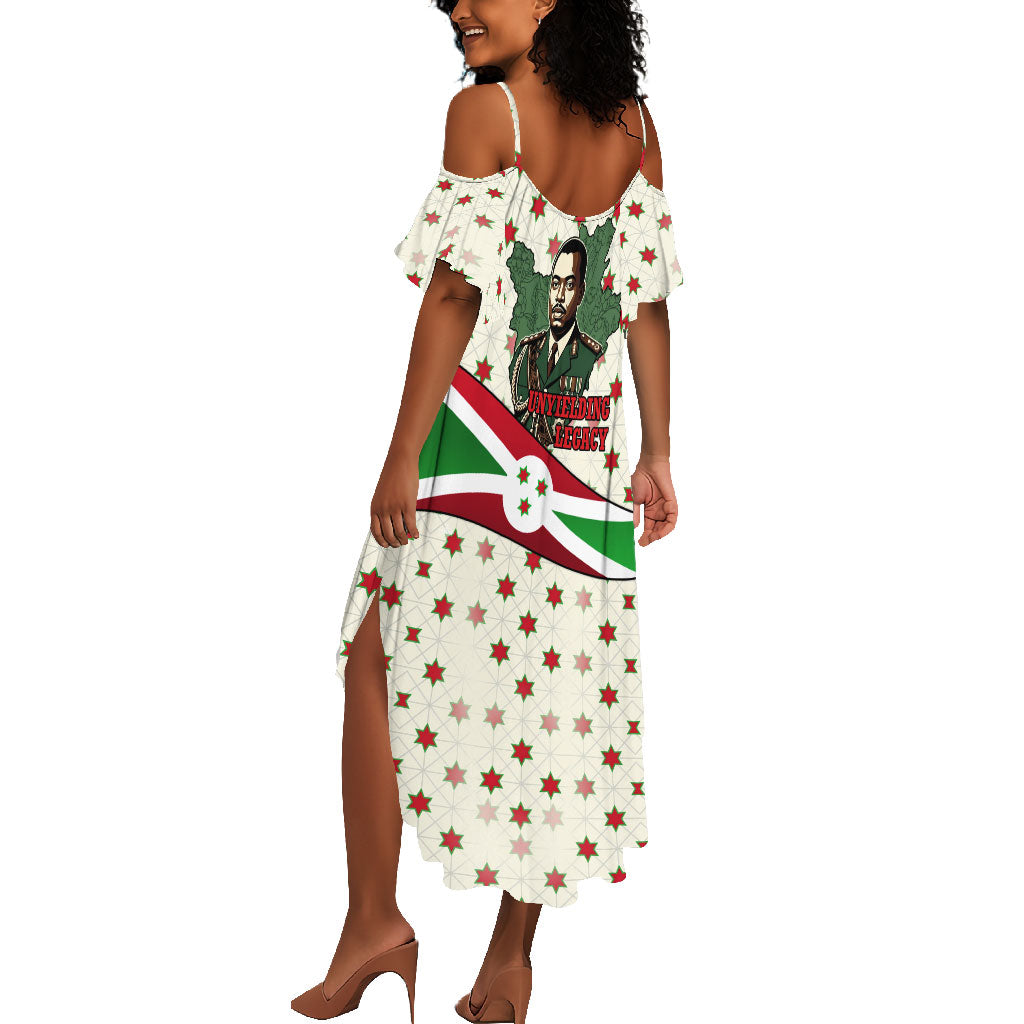 Burundi 1st July Independence Day Summer Maxi Dress Patriotic Flag Portrait Art - Geometric Star Pattern
