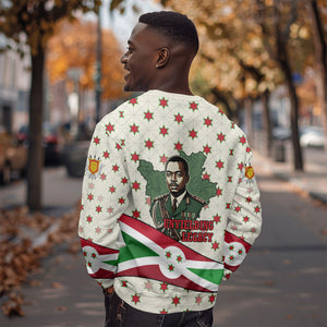 Burundi 1st July Independence Day Sweatshirt Patriotic Flag Portrait Art - Geometric Star Pattern