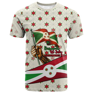 Burundi 1st July Independence Day T shirt Patriotic Flag Portrait Art - Geometric Star Pattern