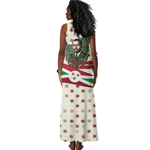 Burundi 1st July Independence Day Tank Maxi Dress Patriotic Flag Portrait Art - Geometric Star Pattern