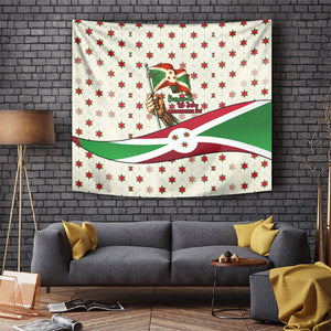 Burundi 1st July Independence Day Tapestry Patriotic Flag Portrait Art - Geometric Star Pattern